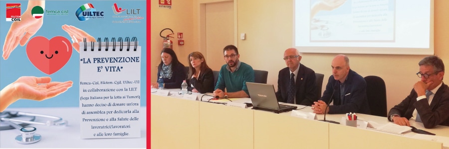 Sindacati a Biella per la prevenzione del cancro